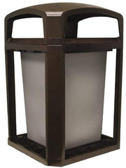 Rubbermaid - 35 Gal Brown Square Trash Can - Polycarbonate, 40" High x 26" Long x 26" Wide - A1 Tooling