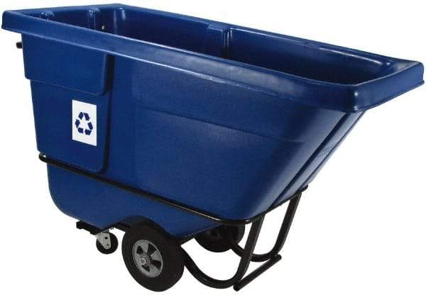 Rubbermaid - 1/2 Cu Yd Blue Rectangle Recycling Container - Polyethylene, 38-5/8" High x 60-1/2" Long x 28" Wide - A1 Tooling