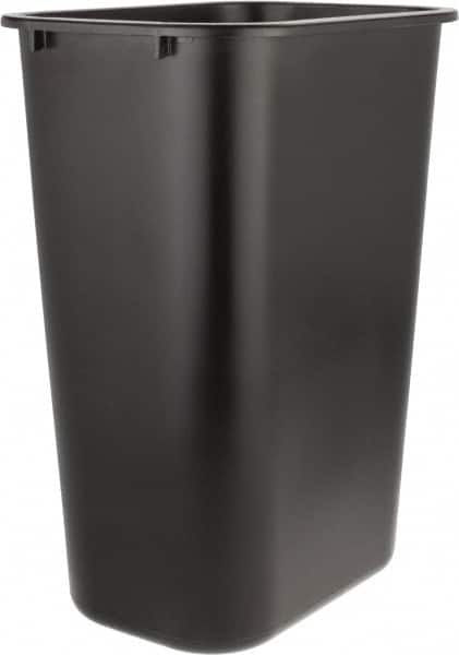 Rubbermaid - 41 Qt Black Rectangle Trash Can - Polyethylene, 19-7/8" High x 15-1/4" Long x 11" Wide - A1 Tooling