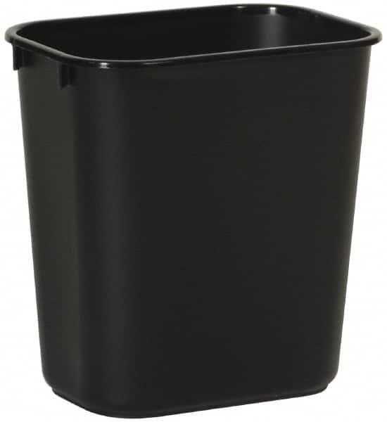 Rubbermaid - 14 Qt Black Rectangle Trash Can - Polyethylene, 12-1/8" High x 11-3/8" Long x 8-1/4" Wide - A1 Tooling