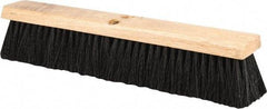 PRO-SOURCE - 18" General Purpose Polypropylene Push Broom - 3" Bristle Length, Wood Block, Threaded Handle Connection, Handle Sold Separately - A1 Tooling