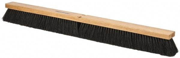 PRO-SOURCE - 36" General Purpose Polypropylene Push Broom - 3" Bristle Length, Wood Block, Threaded Handle Connection, Handle Sold Separately - A1 Tooling