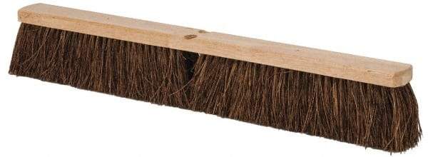 PRO-SOURCE - 16" Rough Surface Palmyra Push Broom - 6-1/4" Bristle Length, Wood Block, Tapered Handle Connection - A1 Tooling