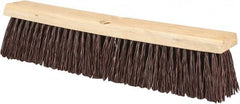 PRO-SOURCE - 18" Heavy Duty Polypropylene Push Broom - 3-1/4" Bristle Length, Wood Block, Threaded Handle Connection, Handle Sold Separately - A1 Tooling