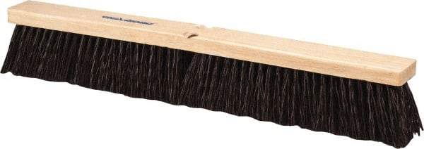 PRO-SOURCE - 24" Heavy Duty Polypropylene Push Broom - 3-1/4" Bristle Length, Wood Block, Threaded Handle Connection, Handle Sold Separately - A1 Tooling