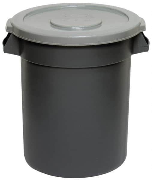 Continental - Round Lid for Use with 10 Gal Round Trash Cans - Gray, Polyethylene, For Huskee Trash Cans - A1 Tooling