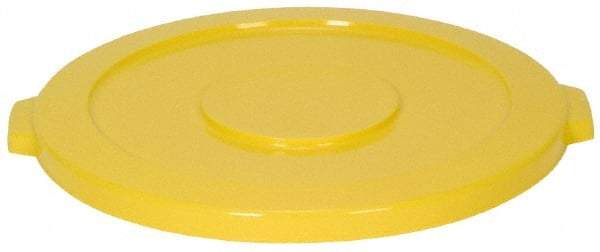 Continental - Round Lid for Use with 44 Gal Round Trash Cans - Yellow, Polyethylene, For Huskee Trash Cans - A1 Tooling