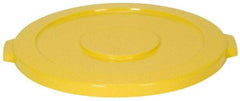 Continental - Round Lid for Use with 44 Gal Round Trash Cans - Yellow, Polyethylene, For Huskee Trash Cans - A1 Tooling