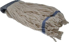 PRO-SOURCE - 5" White Head Band, Large Blended Fiber Large #24 Loop End Mop Head - 4 Ply, Clamp Jaw Connection, Use for General Purpose - A1 Tooling