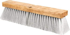 PRO-SOURCE - 14" General Purpose Polypropylene Push Broom - 3" Bristle Length, Wood Block, Threaded Handle Connection, Handle Sold Separately - A1 Tooling