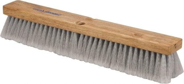 PRO-SOURCE - 18" General Purpose Polypropylene Push Broom - 3" Bristle Length, Wood Block, Threaded Handle Connection, Handle Sold Separately - A1 Tooling