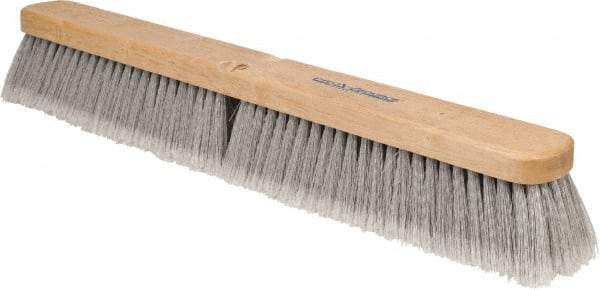 PRO-SOURCE - 24" General Purpose Polypropylene Push Broom - 3" Bristle Length, Wood Block, Threaded Handle Connection, Handle Sold Separately - A1 Tooling