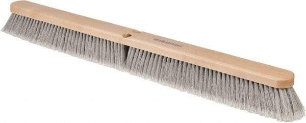 PRO-SOURCE - 36" General Purpose Polypropylene Push Broom - 3" Bristle Length, Wood Block, Threaded Handle Connection, Handle Sold Separately - A1 Tooling