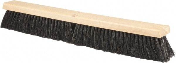 PRO-SOURCE - 24" General Purpose Horsehair Push Broom - 3" Bristle Length, Wood Block, Threaded Handle Connection, Handle Sold Separately - A1 Tooling