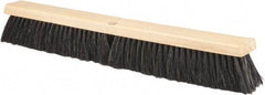 PRO-SOURCE - 24" General Purpose Horsehair Push Broom - 3" Bristle Length, Wood Block, Threaded Handle Connection, Handle Sold Separately - A1 Tooling