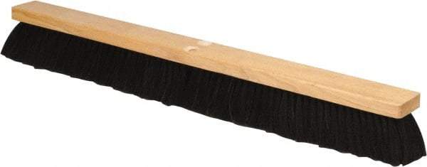 PRO-SOURCE - 30" General Purpose Horsehair Push Broom - 3" Bristle Length, Wood Block, Threaded Handle Connection, Handle Sold Separately - A1 Tooling