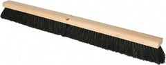 PRO-SOURCE - 36" General Purpose Horsehair Push Broom - 3" Bristle Length, Wood Block, Threaded Handle Connection, Handle Sold Separately - A1 Tooling