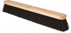 PRO-SOURCE - 24" General Purpose Horsehair Blend Push Broom - 3" Bristle Length, Wood Block, Threaded Handle Connection, Handle Sold Separately - A1 Tooling