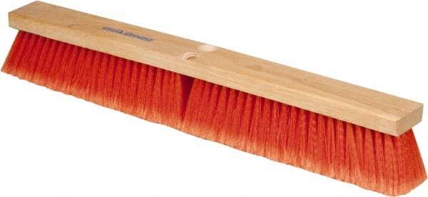 PRO-SOURCE - 24" General Purpose Polypropylene Push Broom - 3" Bristle Length, Wood Block, Threaded Handle Connection, Handle Sold Separately - A1 Tooling