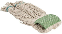 PRO-SOURCE - 5" Green Head Band, X-Large Cotton Loop End Mop Head - 4 Ply, Clamp Jaw Connection, Use for Finishing - A1 Tooling