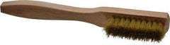 PRO-SOURCE - 8" OAL, Brass Utility Brush - 5/8" Bristle Length, 1-1/2" Long x 1/2" Wide Head, Straight Hardwood Handle - A1 Tooling