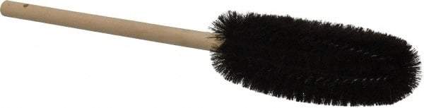 PRO-SOURCE - 3" Diam Bristle Tube Brush - 16" OAL, 6" Head Length, Wood Handle - A1 Tooling