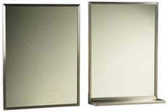 Made in USA - 18 Inch Wide x 24 Inch High, Theft Resistant Rectangular Glass Washroom Mirror - Stainless Steel Frame - A1 Tooling