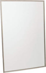 Made in USA - 24 Inch Wide x 36 Inch High, Theft Resistant Rectangular Glass Washroom Mirror - Stainless Steel Frame - A1 Tooling