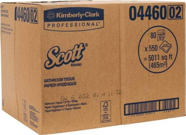 Scott - 4" Sheet Width, Standard Roll Toilet Tissue - 506 Sheets per Roll, 2 Ply, White, Recycled Fiber - A1 Tooling