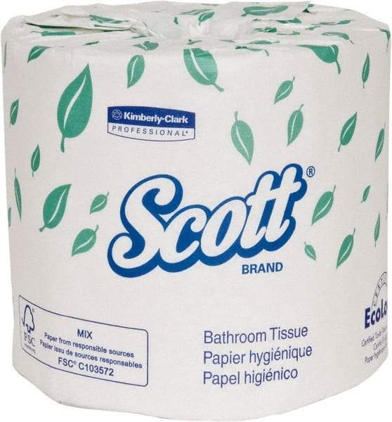 Scott - 4" Sheet Width, Standard Roll Toilet Tissue - 1,210 Sheets per Roll, Single Ply, White, Recycled Fiber - A1 Tooling