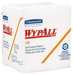 WypAll - L40 1/4 Fold General Purpose Wipes - Poly Pack, 12" x 12-1/2" Sheet Size, White - A1 Tooling