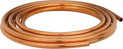 Mueller Industries - 20' Long, 1/2" OD x 3/8" ID, Copper Seamless Tube - 0.035" Wall Thickness, 0.198 Ft/Lb - A1 Tooling