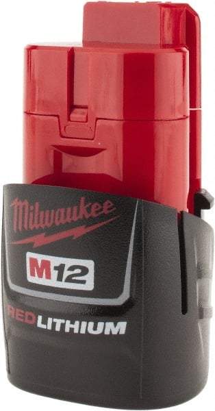 Milwaukee Tool - 12 Volt Lithium-Ion Power Tool Battery - 1.5 Ahr Capacity, 1 hr Charge Time, Series M12 RED - A1 Tooling