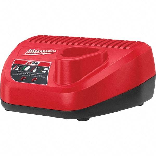 Milwaukee Tool - 12 Volt, 1 Battery Lithium-Ion Power Tool Charger - 1 hr (Lithium-Ion) & 30 min (Red Lithium) to Charge, AC Wall Outlet Power Source - A1 Tooling