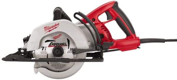 Milwaukee Tool - 15 Amps, 7-1/4" Blade Diam, 4,400 RPM, Electric Circular Saw - 120 Volts, Diamond Arbor Hole, Left Blade - A1 Tooling