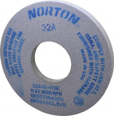 Norton - 14" Diam x 5" Hole x 1-1/2" Thick, I Hardness, 46 Grit Surface Grinding Wheel - Aluminum Oxide, Type 5, Coarse Grade, 1,800 Max RPM, Vitrified Bond, One-Side Recess - A1 Tooling