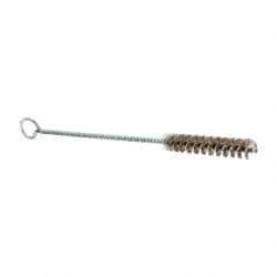 Schaefer Brush - 3" Long x 1/2" Diam Stainless Steel Long Handle Wire Tube Brush - Single Spiral, 27" OAL, 0.006" Wire Diam, 0.17" Shank Diam - A1 Tooling