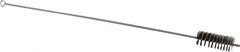 Schaefer Brush - 3" Long x 1-1/4" Diam Stainless Steel Long Handle Wire Tube Brush - Single Spiral, 27" OAL, 0.007" Wire Diam, 3/8" Shank Diam - A1 Tooling