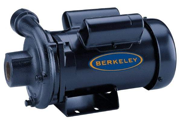 Berkeley - TEFC Motor, 230 Volt, 1 Phase, 2-1/2 HP, Cast Iron Straight Pump - 2 Inch Inlet, 1-1/2 Inch Outlet, 142 Max Head psi, Brass Impeller - A1 Tooling