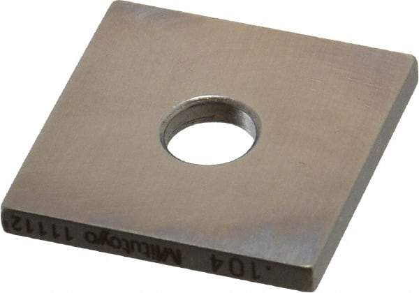 Mitutoyo - 0.104" Square Steel Gage Block - Accuracy Grade 0, Includes Certificate of Inspection - A1 Tooling