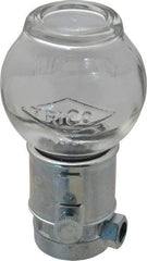 Trico - 1 Outlet, Glass Bowl, 8 Ounce Constant-Level Oil Reservoir - 1/4 NPT Outlet, 3-3/16" Diam x 6-11/16" High - A1 Tooling