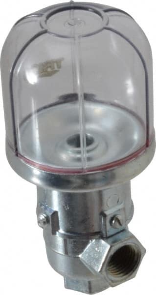 Trico - 1 Outlet, Plastic Bowl, 2 Ounce Constant-Level Oil Reservoir - 1/4 NPT Outlet, 1-15/16" Diam x 4-3/8" High - A1 Tooling