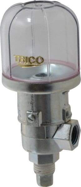 Trico - 1 Outlet, Plastic Bowl, 2 Ounce Constant-Level Oil Reservoir - 1/4 NPT Outlet, 1-15/16" Diam x 4-3/8" High - A1 Tooling