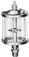 Trico - 1 Outlet, Glass Bowl, 10 Ounce Manual-Adjustable Oil Reservoir - 1/4 NPT Outlet, 3-1/8" Diam x 6-13/16" High - A1 Tooling