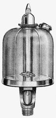 Trico - 1 Outlet, Acrylic Bowl, 8 Ounce Manual-Adjustable Oil Reservoir - 3/8 NPT Outlet, 2-5/8" Diam x 6-3/8" High - A1 Tooling