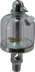 Trico - 1 Outlet, Acrylic Bowl, 2 Ounce Manual-Adjustable Oil Reservoir - 1/4 NPT Outlet, 1-15/16" Diam x 4-1/2" High - A1 Tooling