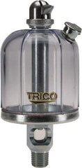 Trico - 1 Outlet, Acrylic Bowl, 4 Ounce Manual-Adjustable Oil Reservoir - 1/4 NPT Outlet, 2-5/16" Diam x 5-5/16" High - A1 Tooling