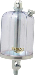 Trico - 1 Outlet, Acrylic Bowl, 8 Ounce Manual-Adjustable Oil Reservoir - 1/8 NPT Outlet, 2-5/8" Diam x 6-3/8" High - A1 Tooling