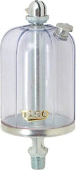 Trico - 1 Outlet, Acrylic Bowl, 8 Ounce Manual-Adjustable Oil Reservoir - 1/4 NPT Outlet, 2-5/8" Diam x 6-3/8" High - A1 Tooling