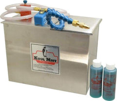 Kool Mist - 1 Outlet, 3 Gal Tank Capacity, Stainless Steel Tank Mist Coolant System - 4' Coolant Line Length, 12" Hose Length, 5/16" Nozzle Diam - A1 Tooling